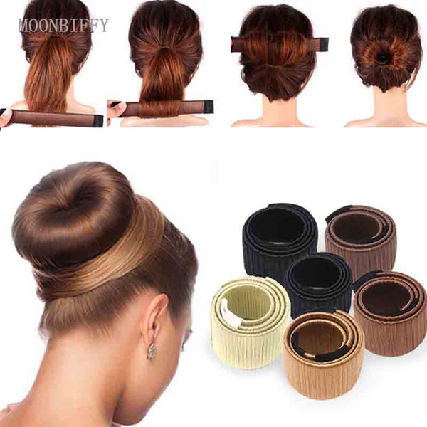 MOONBIFFY Synthetic Wig Donuts Bud Head Band Ball French Twist Magic DIY Tool Bun Maker Sweet French Dish Made Hair Band