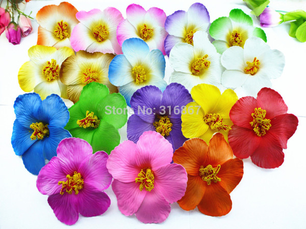 36pcs mixed colors women lady girls hair accessories Foam Hawaiian flower Hibiscus Flower bridal hair clip 9cm