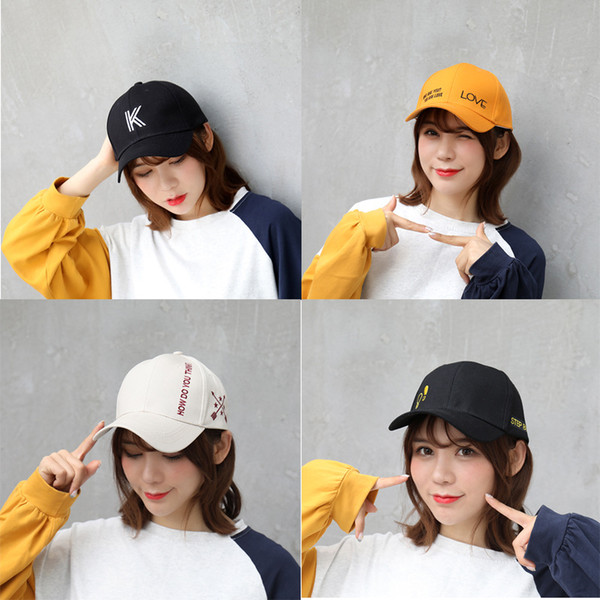 hat 2019 baseball cap men and women spring new Korean creative embroidery letter caps curved dome hat