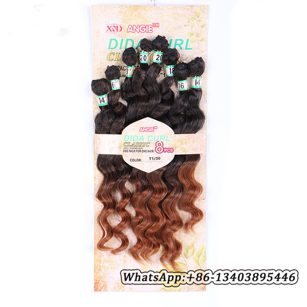 8pcs lot Brazilian Loose Deep Wave synthetic fiber Hair Extension 14-20