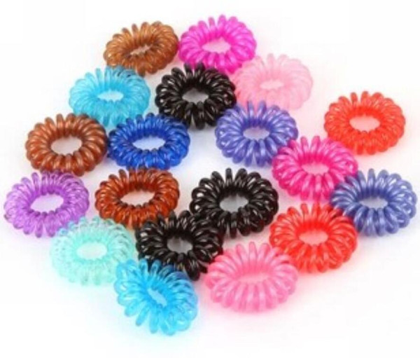 Wholesale Telephone Line Elastic Hair Bands Hair Spring Rubber Hair-rope ties hair ring wear access Diameter Women Pony Tails Holder 3cm