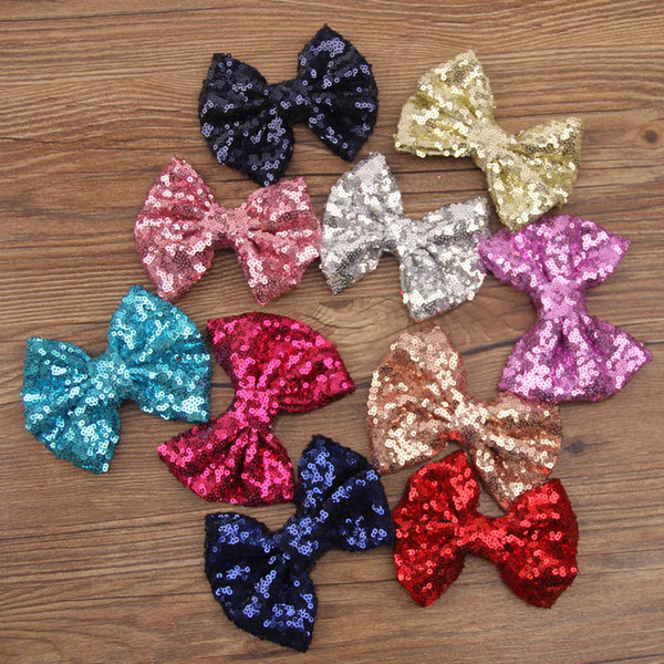 Baby barrettes new Europe and cute girls children sequins hairpin large bow hair jewelry hair sparkles