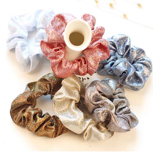 Women Shiny Fashion Elastic Hair Ties Girls Hairband Rope Ponytail Holder Scrunchie Headbands Hair Accessories Headwear