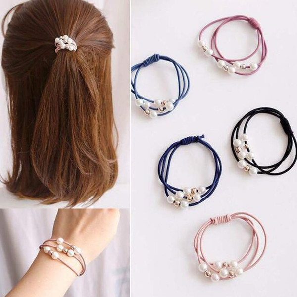 Hair Accessories Pearl Elastic Rubber Bands Ring Headwear Girl Elastic Hair Band Ponytail Holder Scrunchy Rope Hair