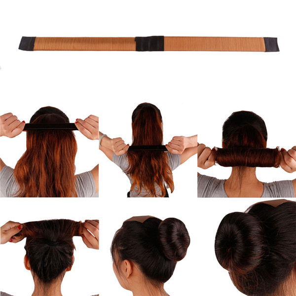 French Hair Ties Girl Hair Diy Styling Donut Former Foam Twist Magic Tools Bun Maker Black Brown Coffee 3006017