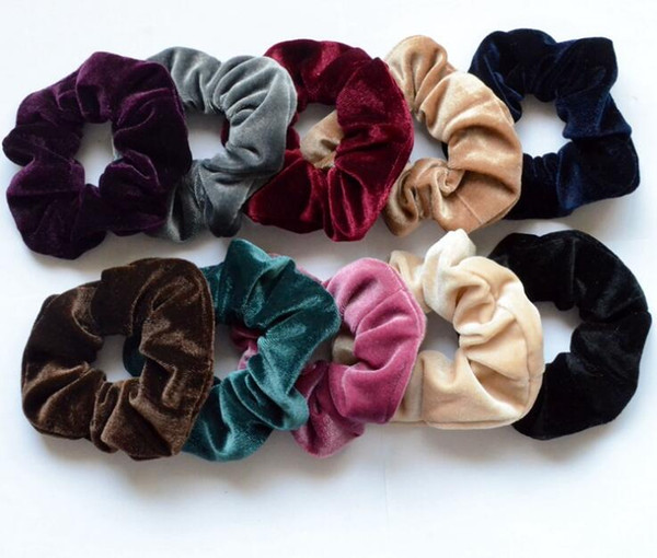 Free Shipping women's winter velvet hair Scrunchies Hair Tie Accessories Ponytail Holder