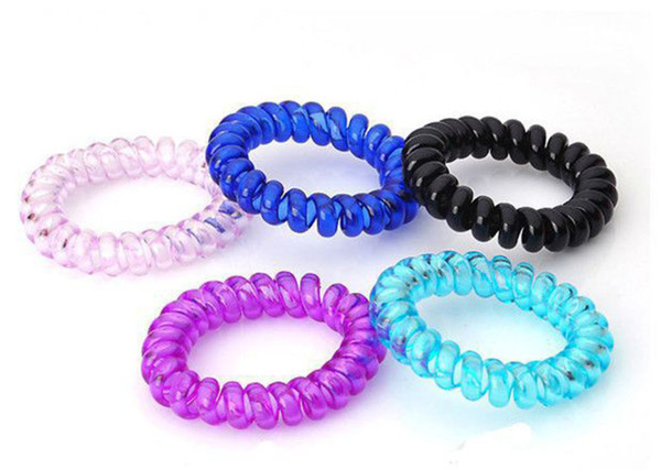 Candy Elastic Hair Rope Telephone Line Ponytail Holder Women Rubber Bands Scrunchy For Women Hair Accessories Random Color