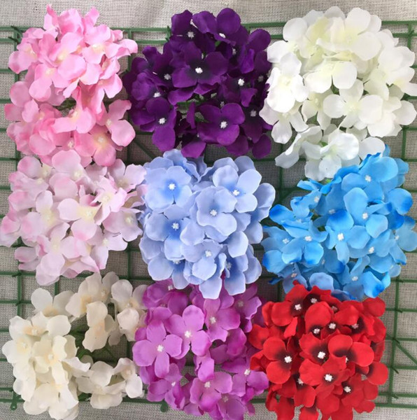 2018 Artificial Flowers Christmas party Fashion Wedding Silk Artificial Hydrangea Flowers HEAD White Diameter 15cm Home Ornament Decoration