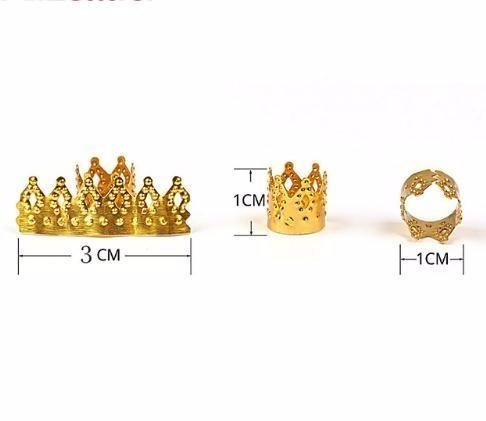 Crown Gold Style Braiding Diy Accessory Dread Lock Beads Hair Braid Pins Rings Cuff Clips Tibetan Jewelry Decor