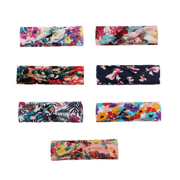 Hot Headbands Vintage Elastic Printed Head Wrap Stretchy Moisture Hairband Twisted Cute Hair Accessories