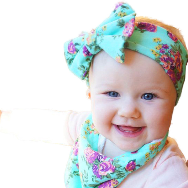 2018 Lovely Cotton children Kids Flower Floral Bow Hairband Turban Bowknot Headband Headwear Hair Band Accessories