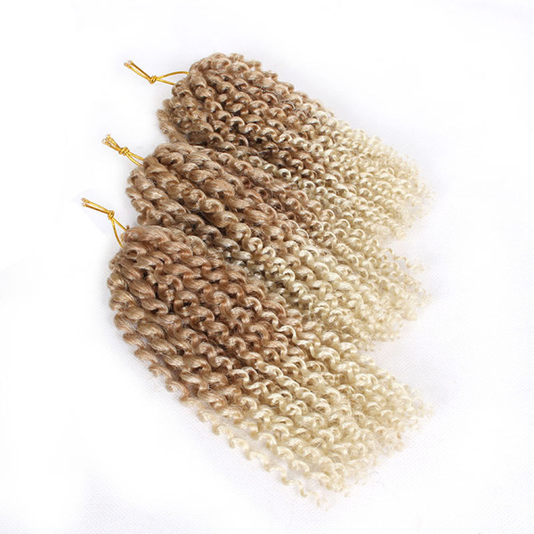 Bohemian Style Mali bob Kinky Twist Hair Synthetic Jerry Curly Crochet Braid Hair Extensions 8inch Ombre blond #613 Bug MaliBob 3pcs/set