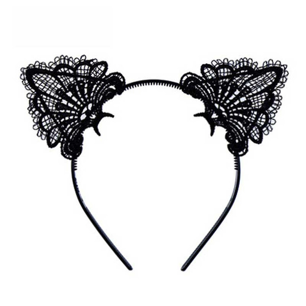 Fashion Headband Lace Cat Ears Sexy Boutique Hair Hoop Dance Party Hairs Accessories for Women Girls Hair Accessories