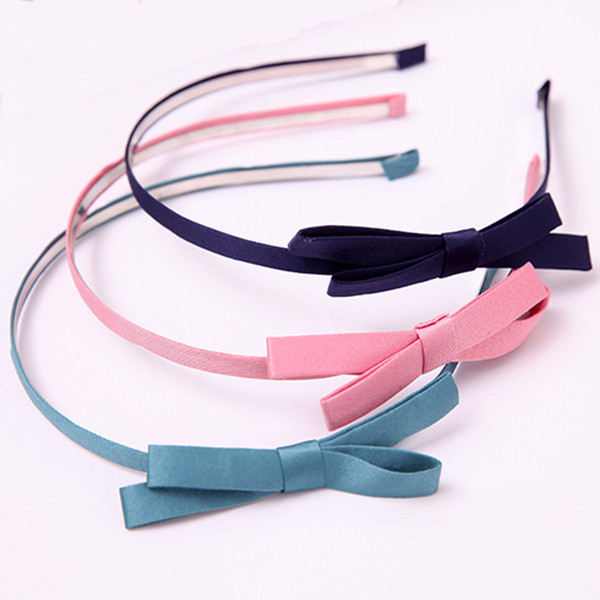 7 Colors Ribbon Cloth Knotted Bow Thin Hairband Trendy Headdress Fashion Headwear for Women Hair Accessories