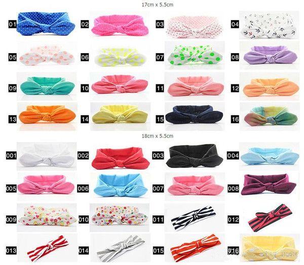 Xmas Bohemian cotton girl baby bow Headband Wave point Turban Twist Head Wrap Twisted Knot Soft Hair band Headbands Bandanas KB129