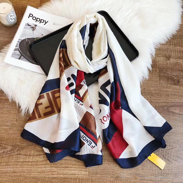 New Silk Scarf Women High Quality FEND Brand Silk scarves Scarfs 180x90cm Scarves Pashmina Infinity Scarf Women Shawls