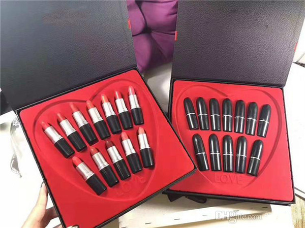 newest M brand Matte Lipstick sets Lustre Lipstick rouge a levres Love Lip stick 12pcs/set Matte Chili 