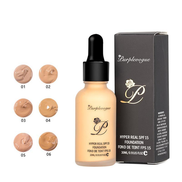 6 Color Liquid Foundation Face Makeup Base Concealer Base Matte BB cream Oil Control Long Lasting Face Primer 30g