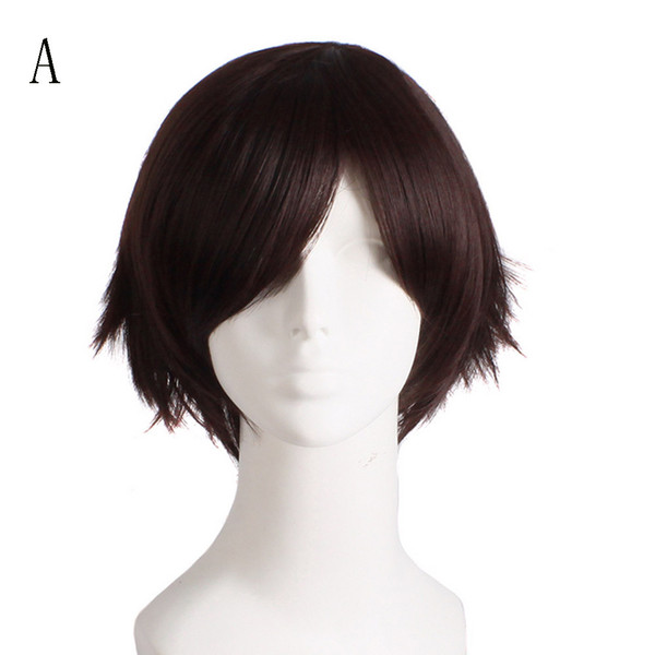 Halloween Men's short hair wig Graduated Color Cosplay Wig Start Life In Another World Costume Play Red Green Purple Pink Wigs