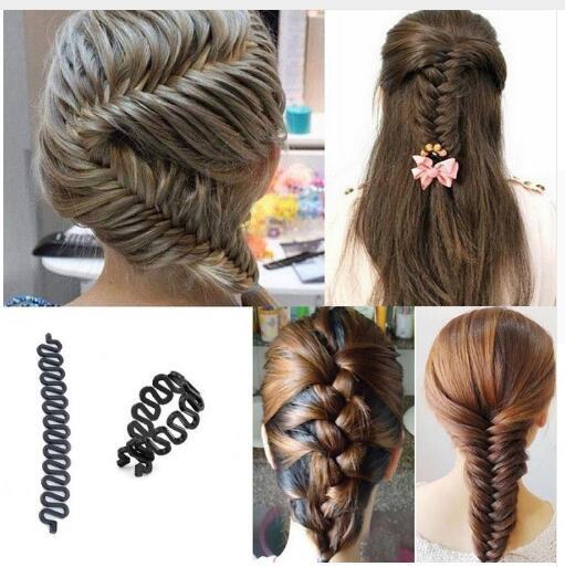 Women Lady French Hair Braiding Tool Braider Roller Hook With Magic Hair Twist Styling Bun Maker Hair Band Accessories