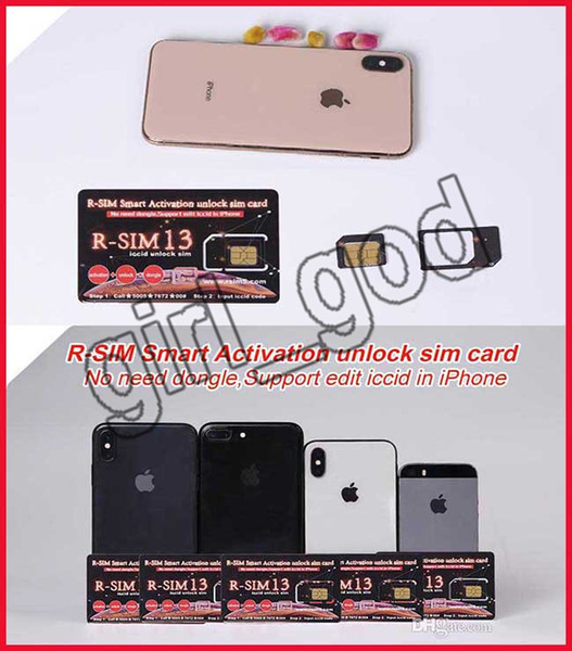 Rsim 13 r sim13 rsim13 Unlocking Card for iPhone 7 8 XS MAX support edit iccid Smart activation unlock SIM card