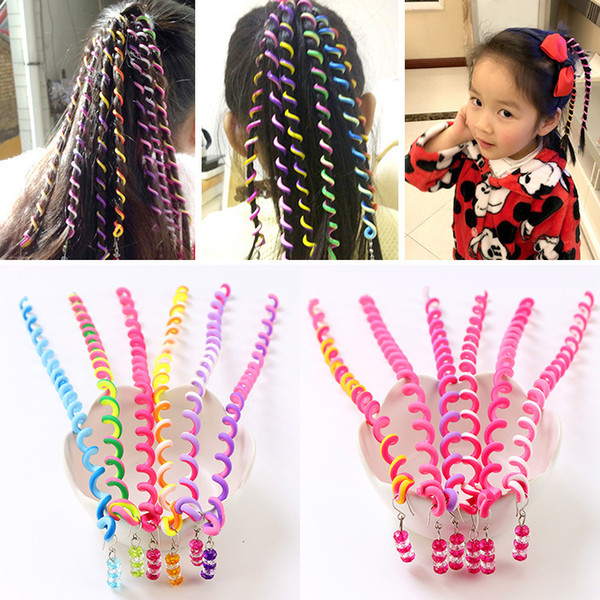 6 PCS/Set DIY Magic Tricks Creative Interaction Hair Editor Manual Self-edited Hair Curler Children Spiral Color Hair Wand