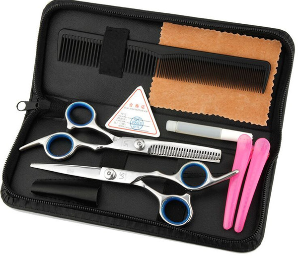 Hairdressing Tools 6.0 inches Barber Scissors Kits Hair Clipper Razor Hair Styling Scissors Hair Cutting Tool Combination Package zzh