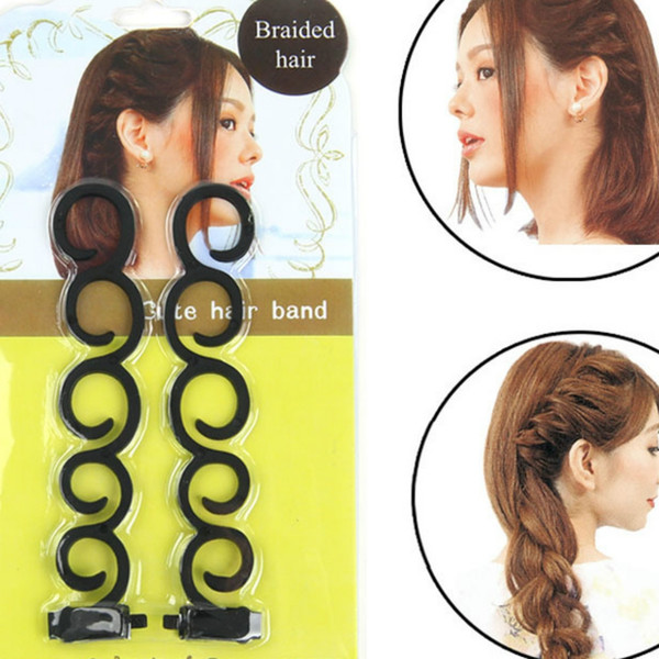 2Pcs/set French Hair Braiding Tool Hair Twist Braider with Hook Edge Curler Styling DIY Accessories