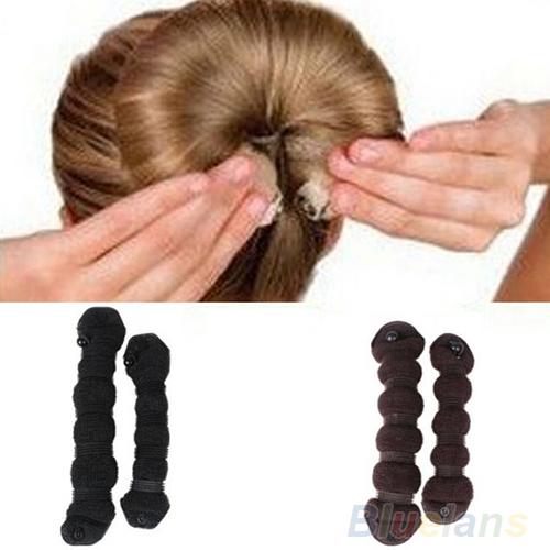 2pcs/set Fashion Hair Styling Elegant Magic Style Bun Maker Hairstyle Updo DIY Styling Tool 1NZ2