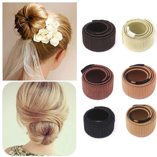 DIY Styling Donut Former Hair Ties Girl Hair Foam Hair Bows French Twist Magic Tools Bun Maker Black Brown Coffee Former Magic Tools