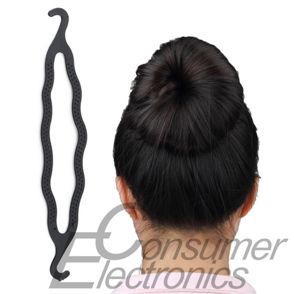 1Pc Fashion Women Magic Hair Twist Styling Clip Stick Bun Maker Braid Tool Black