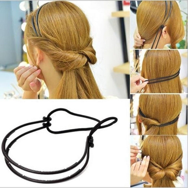 Fashion Women Girl Double Layer Adjustable Head Hoop Elastic Rope Hair Band Accessories Hot Sale