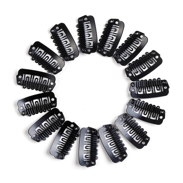 Neitsi Black# 50pcs/lot Size(2.3cm & 2.8cm & 3.2cm Optional) Metal Hair Snap Clips U Snap Clips for Hair Extensions Hair Accessores & Tools