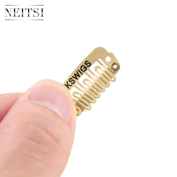 Neitsi Blonde# 50pcs/lot Metal Hair Snap Clips U Snap Clips for Hair Extensions (2.3cm & 2.8cm & 3.2cm Optional) Accessores For Hair Product