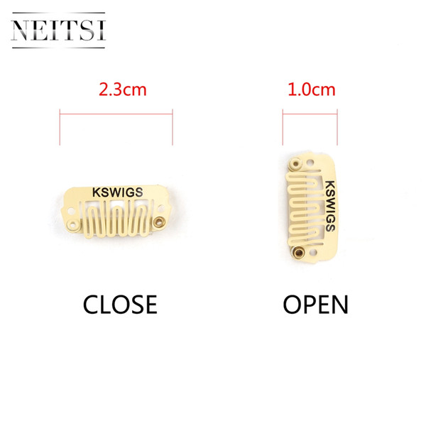 Neitsi Professional Metal Snap U-Shape Clips Hair Tools For DIY Clip in Hair Extensions 2.3cm 50pcs/lot Blond#