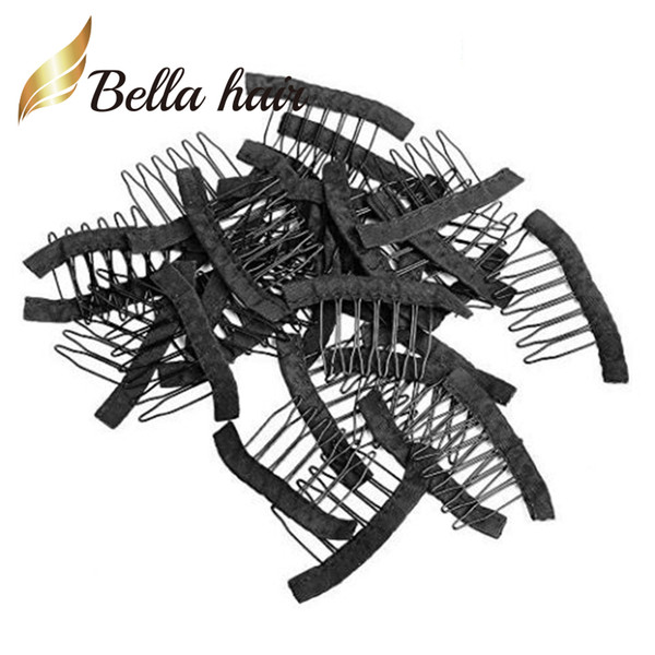 Bella Hair® Professional 32 pcs Wig Combs for Wig Caps to Make Wig Black Color Clips for Fix Wigs Julienchina