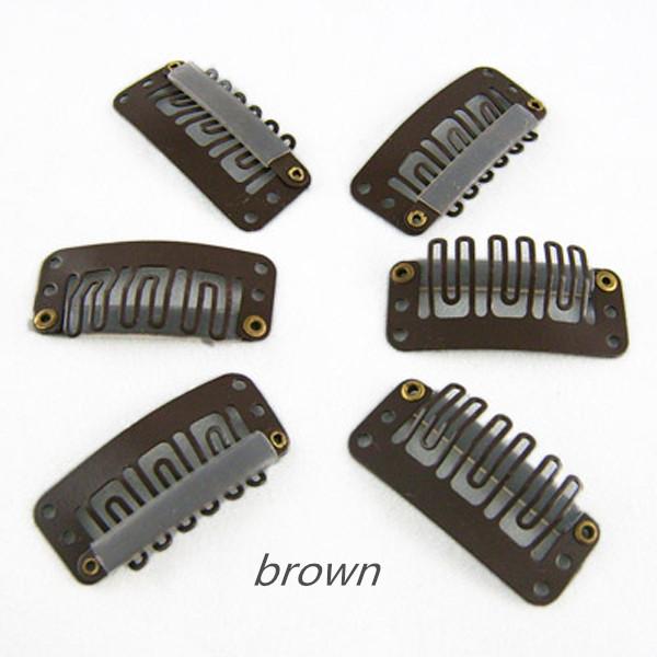 Brown Color Clips 3.2cm Hair Clips U-Tip Snap For Hair Extensions Weft Wigs Hair Accessories 32mm 4 colors available,100pcs/lot