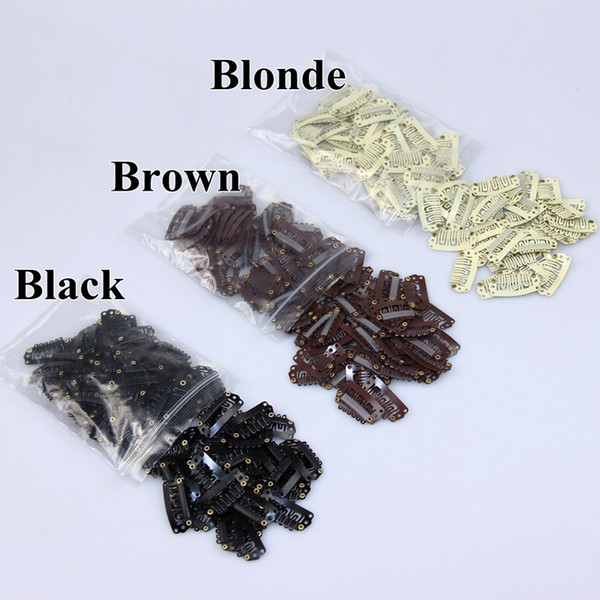 30pcs 2.8cm For Hair Extension Lace Wig Clips Hairpins Black Clips For Closure Frontal Toupees Hair Clips Black Brown Blonde Color