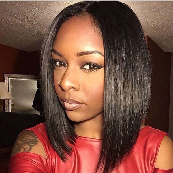 WIG Black Color Synthetic Wig Middle Fashion Straight Hair Short Wigs for Black Women Synthetic Wigs