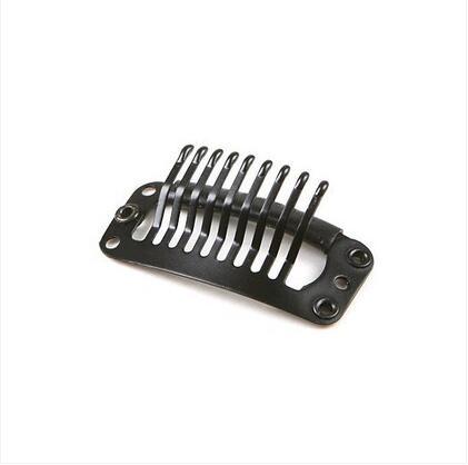 Wig clip black nine teeth steel card to wear reissued clip to receive wig clip.