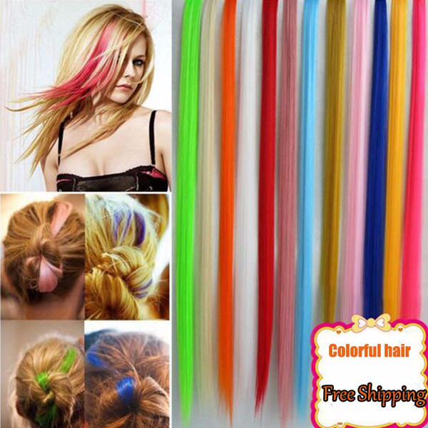 Top Quality Hair Extensions Fashion Women's Long Synthetic Clip In Extensions Cosplay Hair Pieces For Party