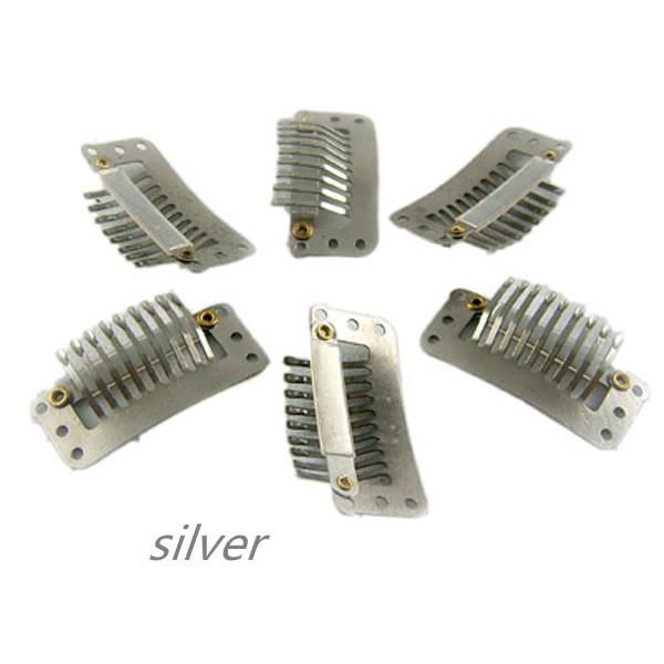 Silver Color Clip 3.2cm 9 teeth water drop metal clip Tools for hair extension weave 4 colors available,100pcs/lot