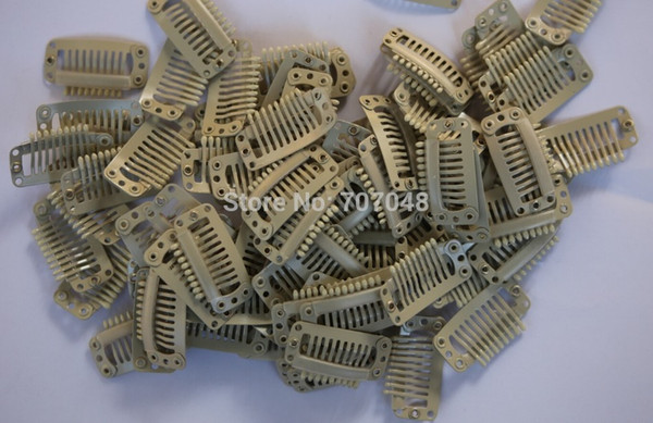 Free shipping 20pieces/lot Beige color 9-teeth Large Hair Clips Wigs Clip hair extension clips hair clips Beige color hair clps