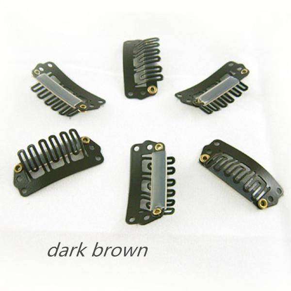 Dark Brown Color Clips 3.2cm Hair Clips U-Tip Snap For Hair Extensions Weft Wigs Hair Accessories 32mm 4 colors available,100pcs/lot