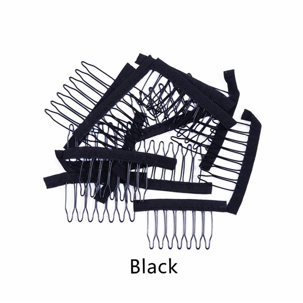 Top-quality 7 Theeth Metal Wig Combs For Wig Caps Wig Clips For Hair Extensions Strong Black Lace Hair Comb