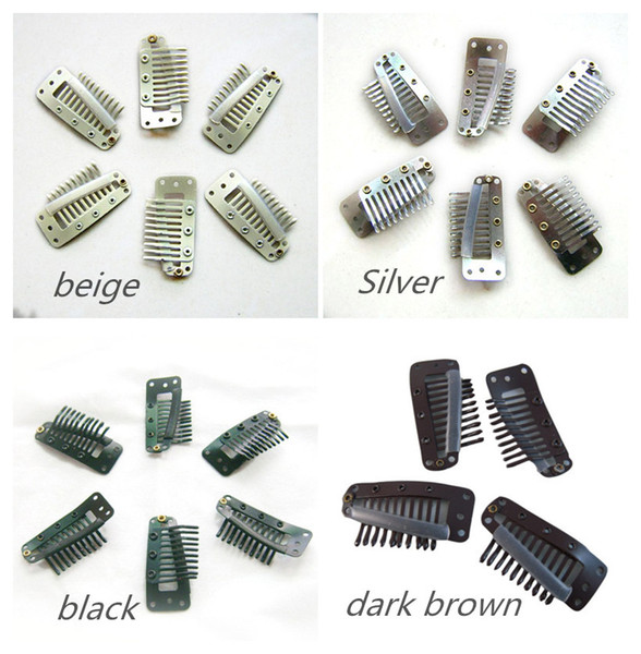 3.7cm 10 teeth water drop metal clip Tools for hair extension weave 4 colors available,100pcs/lot