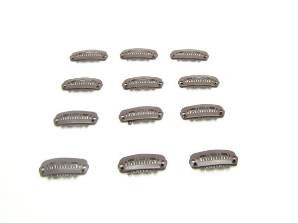 Smallest 2.4cm 6 Teeth Hair Clips for Hair Extensions,Toupees Clips,Hair Extension Tools,Light Brown,100pcs,Free Shipping