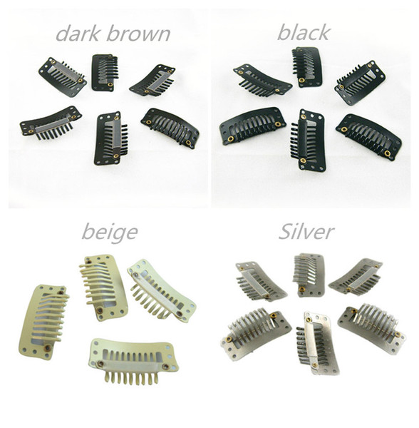 3.2cm 9 teeth water drop metal clip Tools for hair extension weave 4 colors available,100pcs/lot