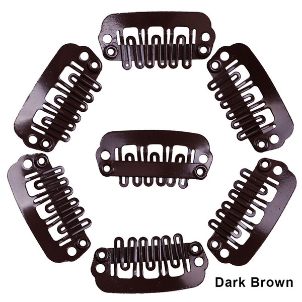 Zhifan 2.3U weft clip 6 teeth hair extension clips 2.3cm BB hair clip beige brown black color available