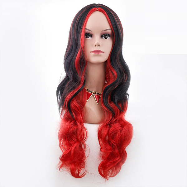 Synthetic Body Wave Hair Wigs Ombre Red Long Wigs For Women Heat Resistant Hot Sale Sexy Wavy Synthetic Hair Wig